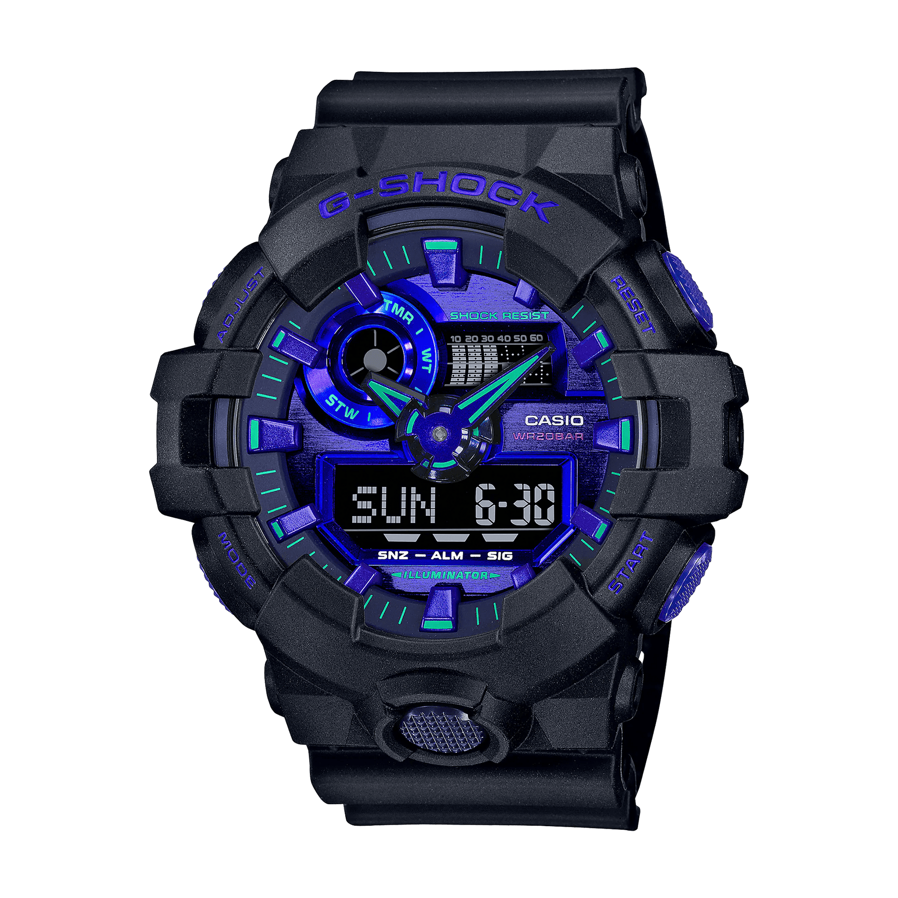 Casio G-Shock Men's Resin Analogue Digital GA700VB-1ADR - Wallace Bishop