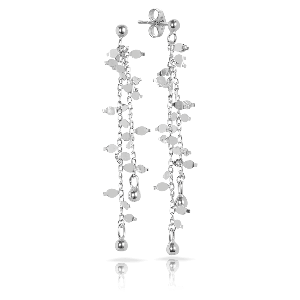 Chain and Charm Earrings in Sterling Silver - Wallace Bishop