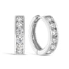 Channel Set Cubic Zirconia Huggie Earrings in Sterling Silver