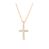 Channel Set Diamond Cross Pendant in 9ct Yellow Gold