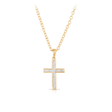 Channel Set Diamond Cross Pendant in 9ct Yellow Gold