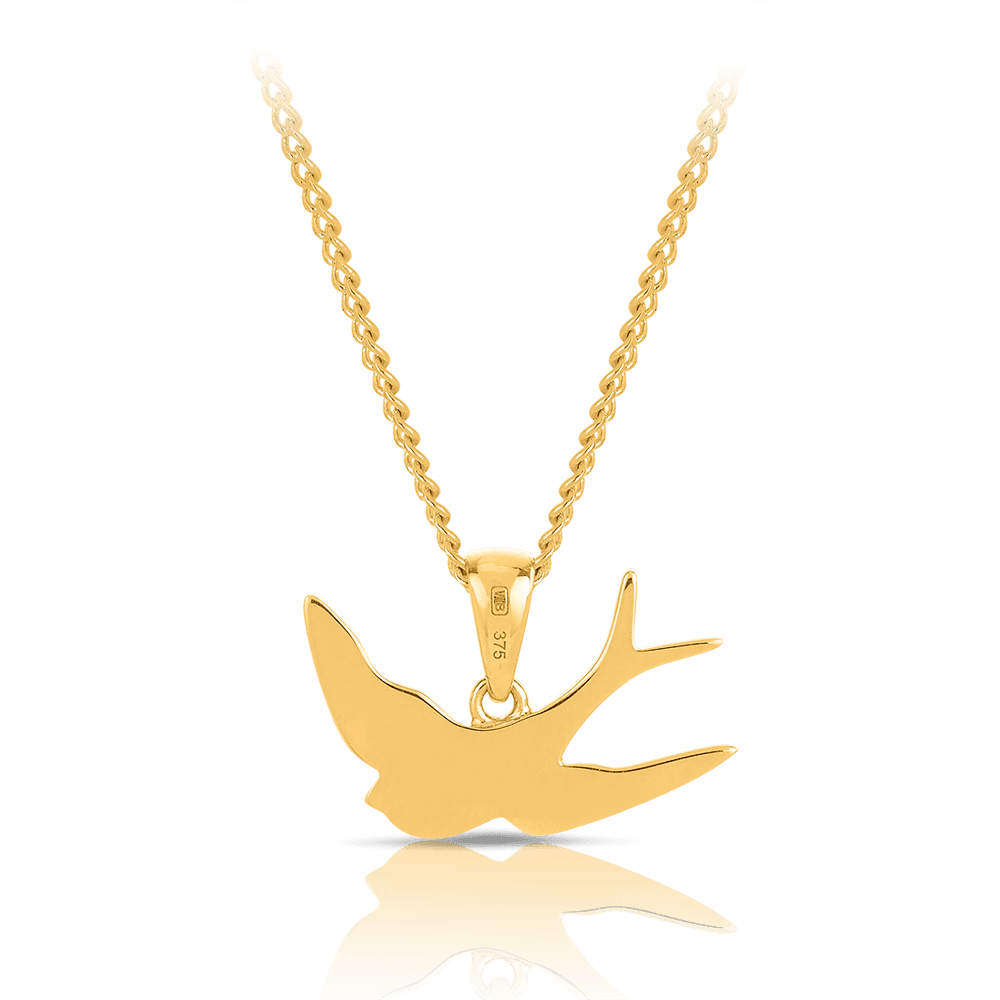 Bluebird of Happiness Pendant in 9ct Yellow Gold