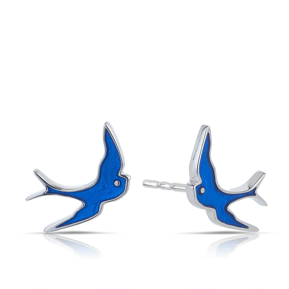 Bluebird of Happiness Children's Stud Earrings in Sterling Silver