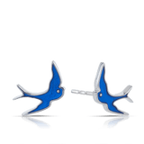 Bluebird of Happiness Children's Stud Earrings in Sterling Silver