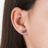 Bluebird of Happiness Children's Stud Earrings in Sterling Silver
