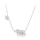 Children's Elephant Cubic Zirconia Necklace in Sterling Silver
