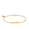Children's Engravable ID & Heart Belcher Bracelet in 9ct Yellow Gold