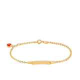 Children's Engravable ID & Heart Belcher Bracelet in 9ct Yellow Gold