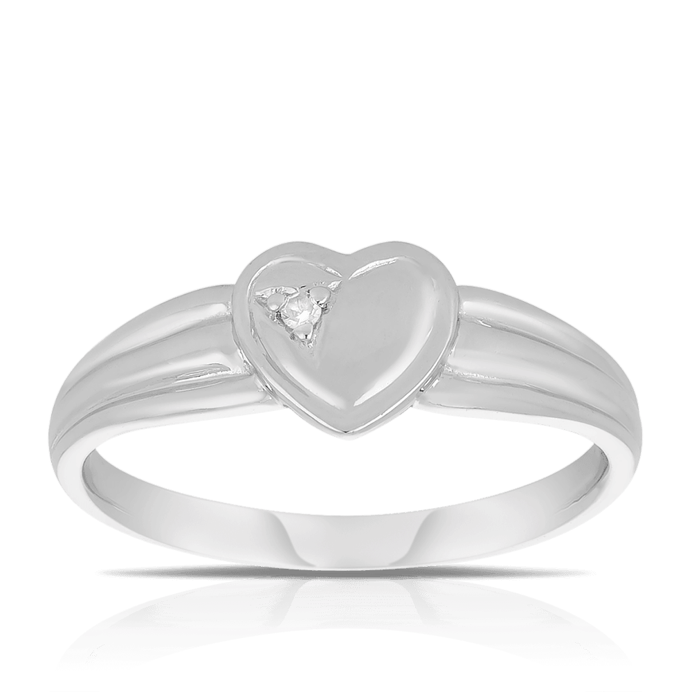Children's Heart Diamond Ring in Sterling Silver - Wallace Bishop