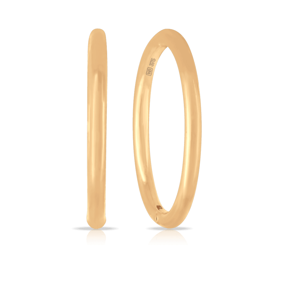 Medium Plain Sleeper Earrings in 9ct Yellow Gold