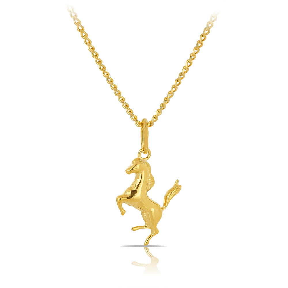 Children's Polished Horse Pendant in 9ct Yellow Gold - Wallace Bishop