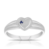 Children's Sapphire Signet Ring in Sterling Silver