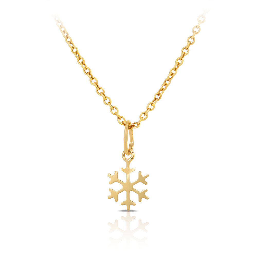 Children s Snowflake Pendant in 9ct Yellow Gold