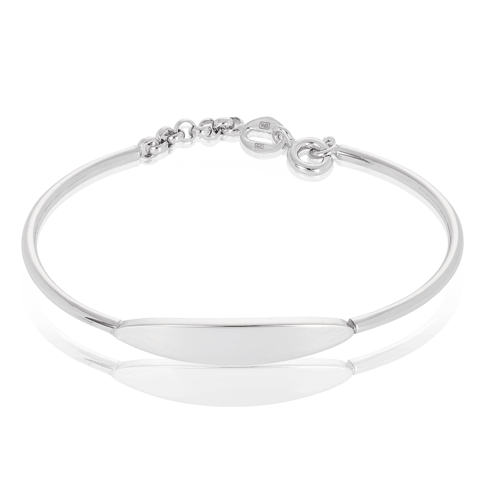 Children's Solid Plate Bangle in Sterling Silver - Wallace Bishop