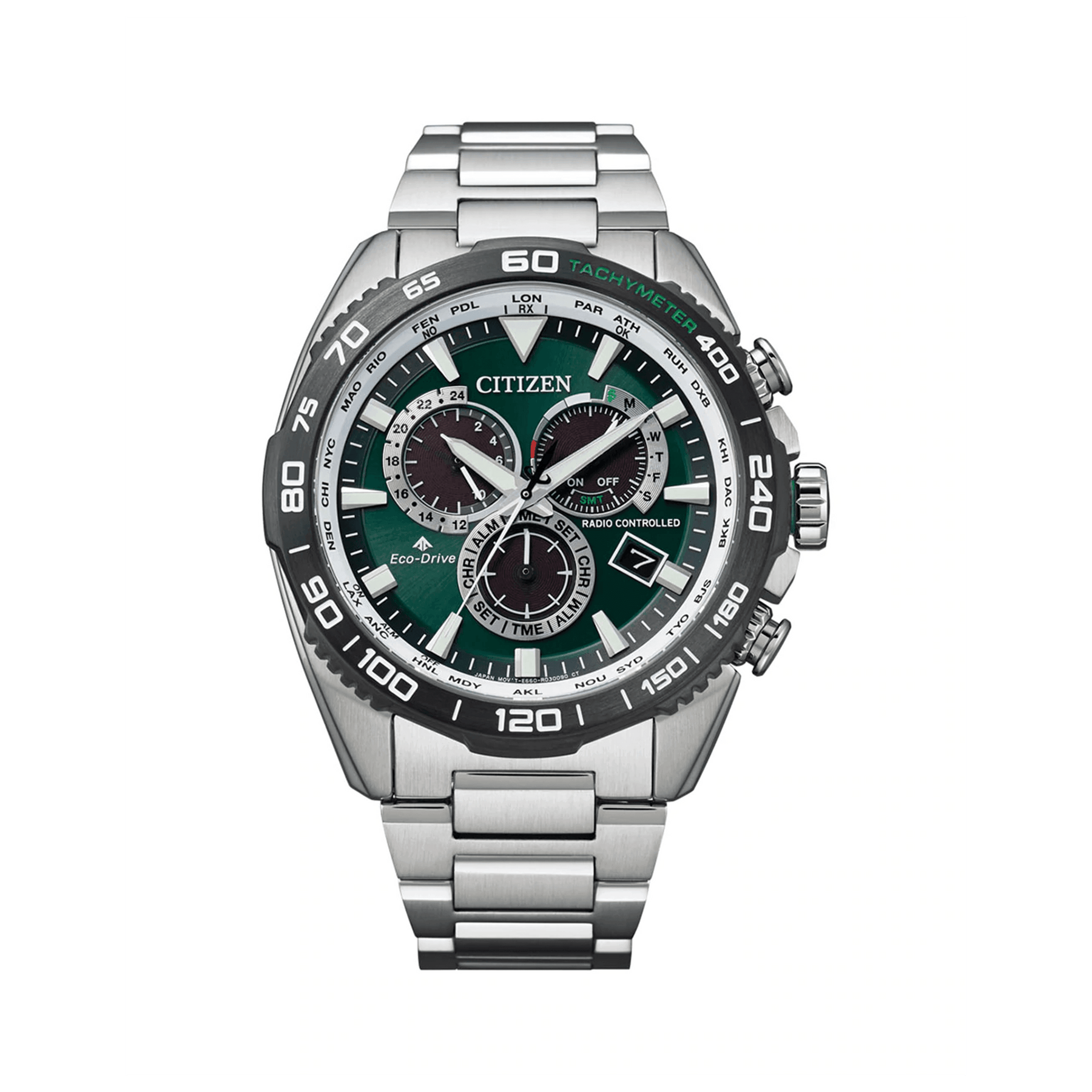 Citizen Promaster Men's 44.6mm Stainless Steel Solar GPS Watch CB5034-91W - Wallace Bishop