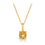 Citrine Round Pendant in 9ct Yellow Gold