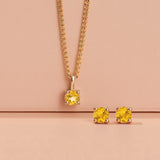 Citrine Round Pendant in 9ct Yellow Gold