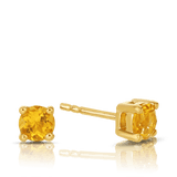 Citrine Round Stud Earrings in 9ct Yellow Gold