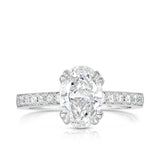 2.43ct TW Oval Cut Diamond Solitaire Ring in 18ct White Gold