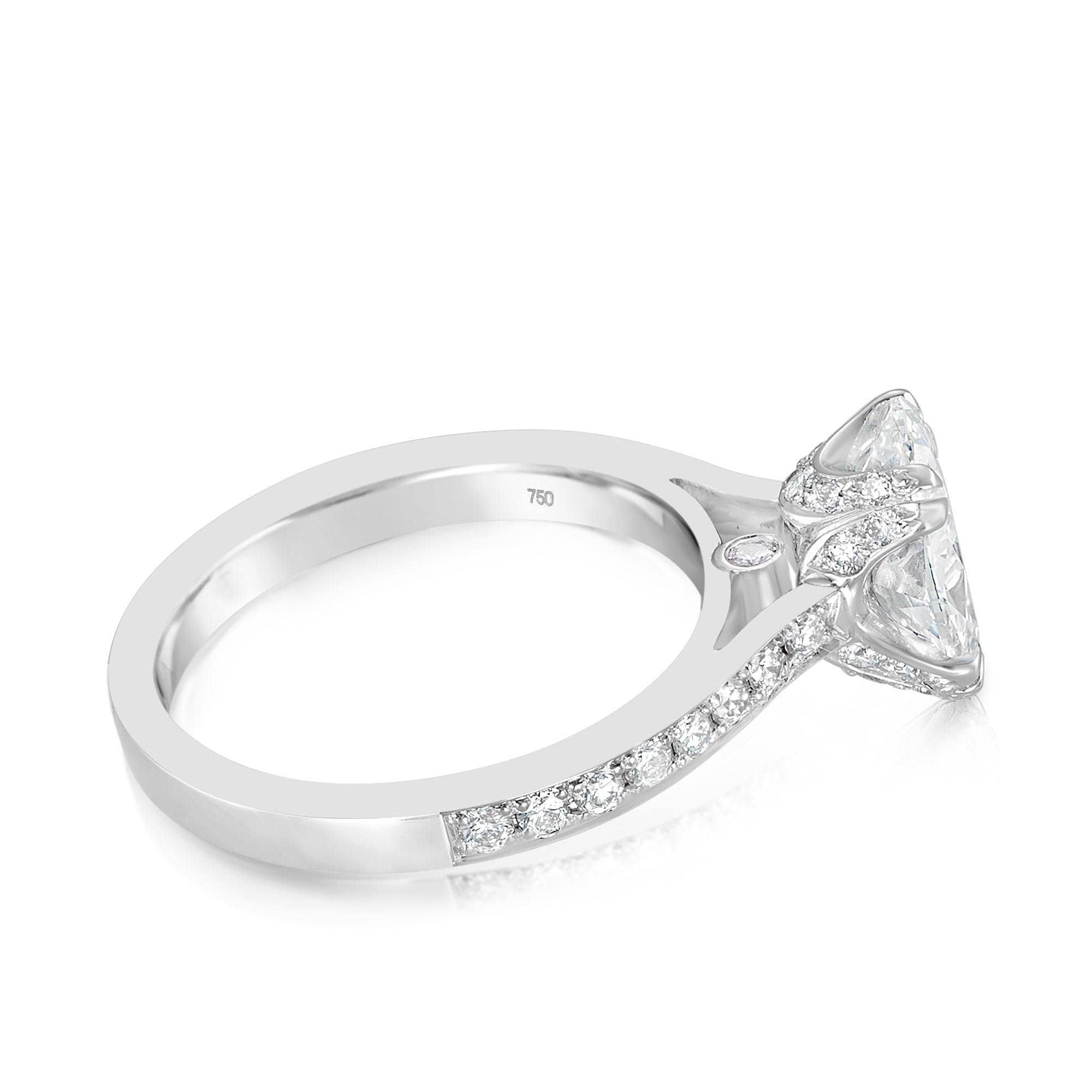 2.43ct TW Oval Cut Diamond Solitaire Ring in 18ct White Gold