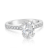 2.43ct TW Oval Cut Diamond Solitaire Ring in 18ct White Gold