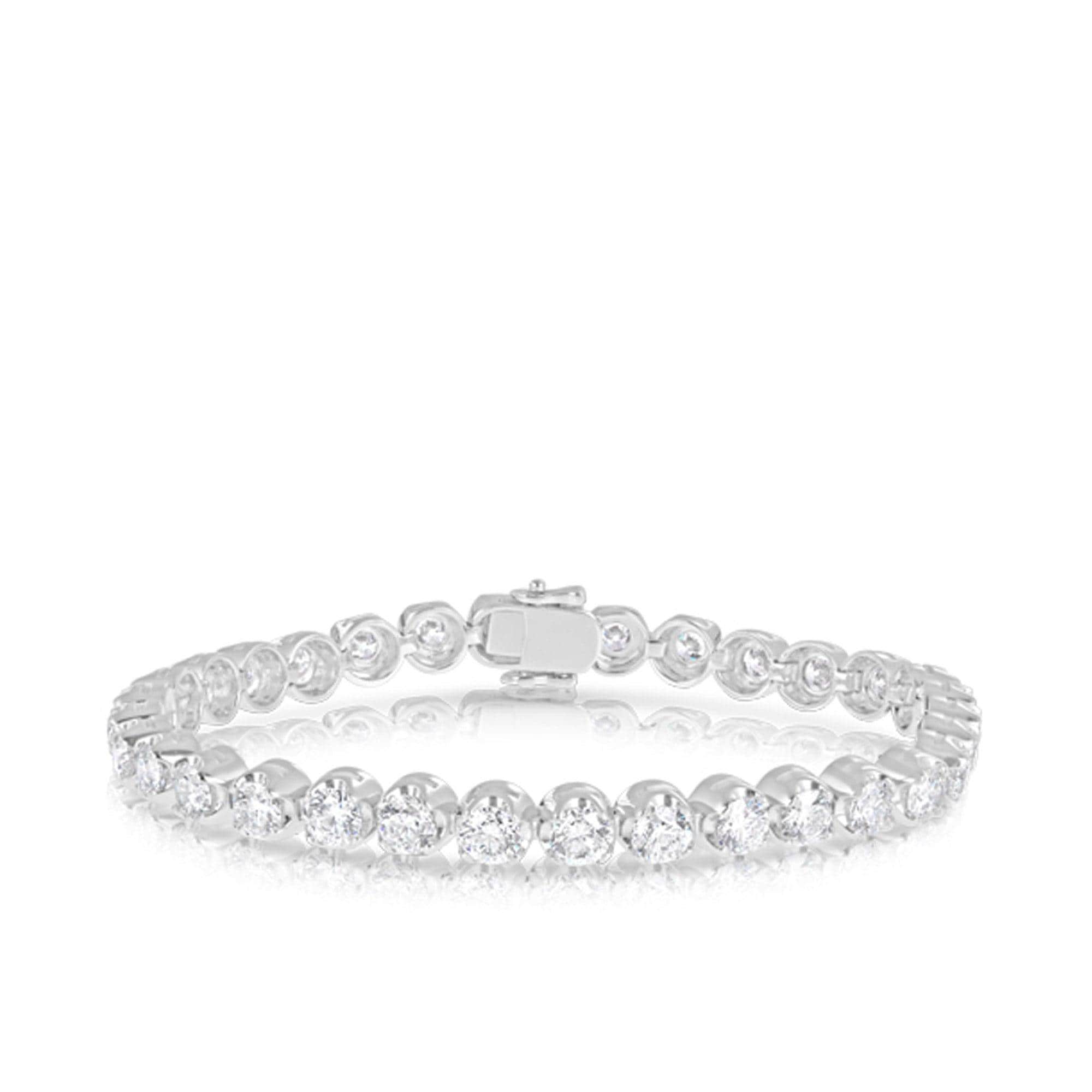 10.00ct TW Round Brilliant Cut Diamond Bracelet in 18ct White Gold