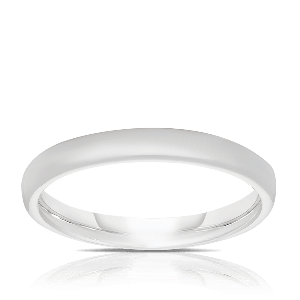 Comfort Fit Wedding & Anniversary Band in 9ct White Gold