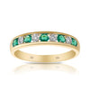 Created Emerald & Diamond Ring in 9ct Yellow Gold