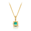 Created Emerald Round Pendant in 9ct Yellow Gold - Wallace Bishop