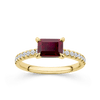 Created Ruby & 0.20ct TW Diamond Rectangular Ring in 9ct Yellow Gold - Wallace Bishop