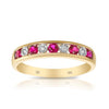 Created Ruby & Diamond Ring in 9ct Yellow Gold