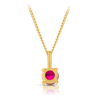 Created Ruby Round Pendant in 9ct Yellow Gold - Wallace Bishop