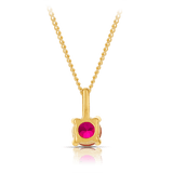 Created Ruby Round Pendant in 9ct Yellow Gold - Wallace Bishop