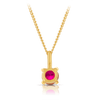 Created Ruby Round Pendant in 9ct Yellow Gold