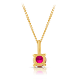 Created Ruby Round Pendant in 9ct Yellow Gold