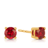 Created Ruby Round Stud Earrings in 9ct Yellow Gold