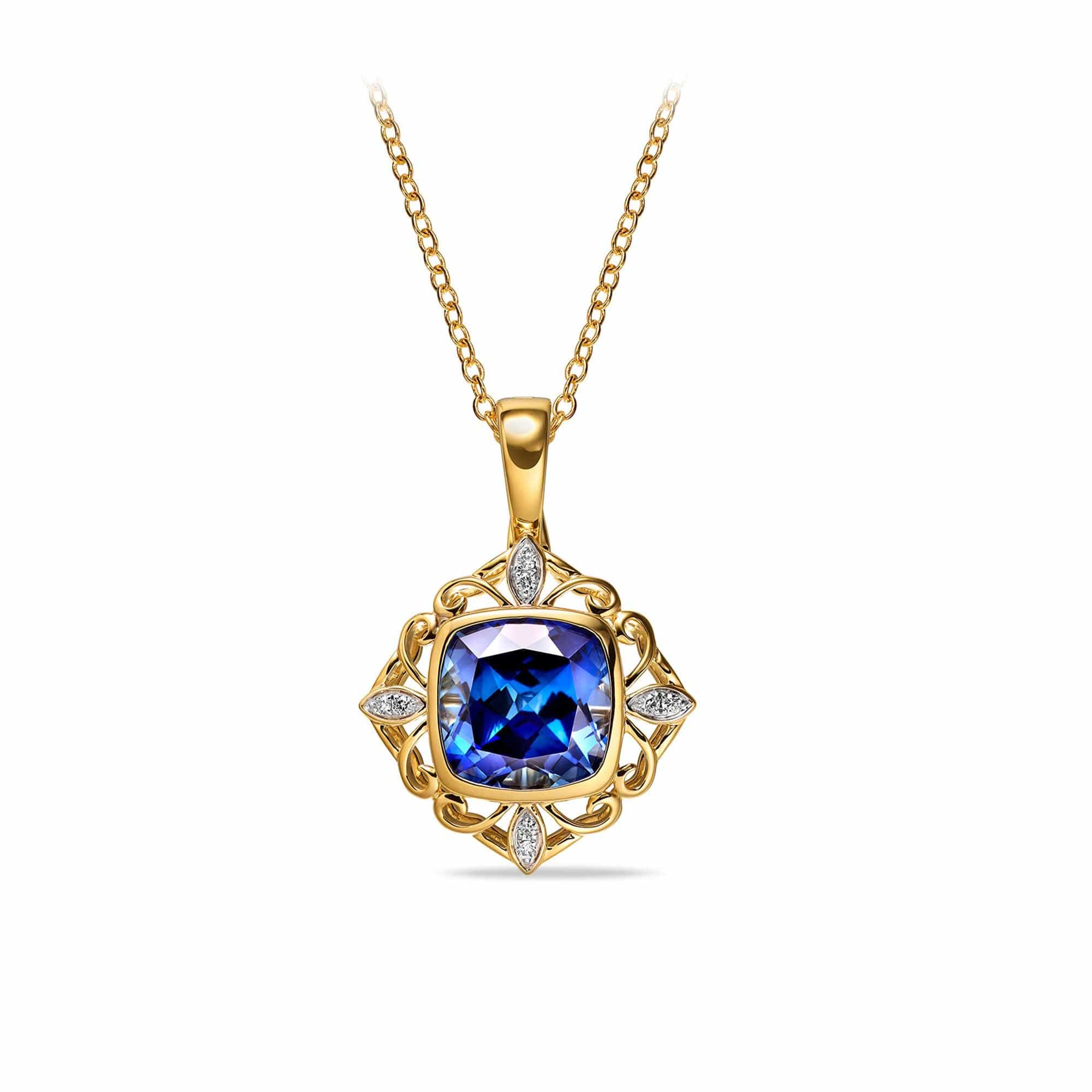 Created Sapphire and Diamond Enhancer in 9ct Yellow Gold