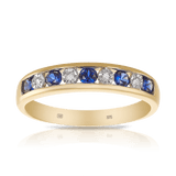 Created Sapphire & Diamond Ring in 9ct Yellow Gold - Wallace Bishop