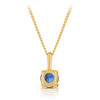 Created Sapphire Round Pendant in 9ct Yellow Gold - Wallace Bishop