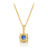 Created Sapphire Round Pendant in 9ct Yellow Gold - Wallace Bishop