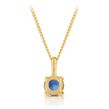 Created Sapphire Round Pendant in 9ct Yellow Gold