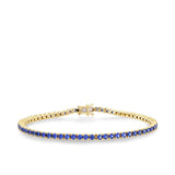 Created Sapphire Tennis Bracelet in 9ct Yellow Gold