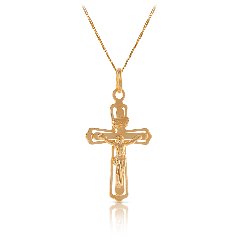 Crucifix Pendant in 9ct Yellow Gold - Wallace Bishop