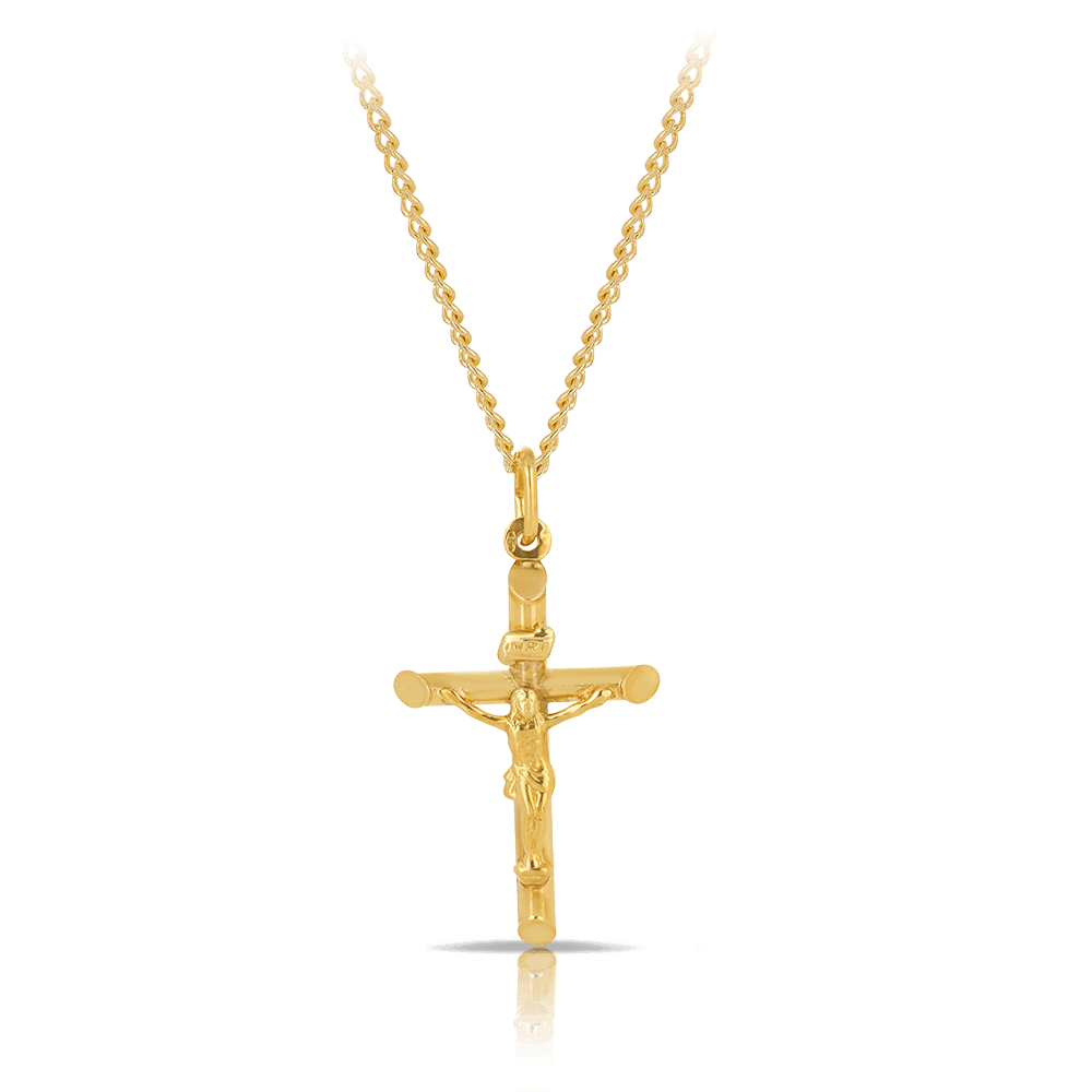 Crucifix Pendant in 9ct Yellow Gold - Wallace Bishop