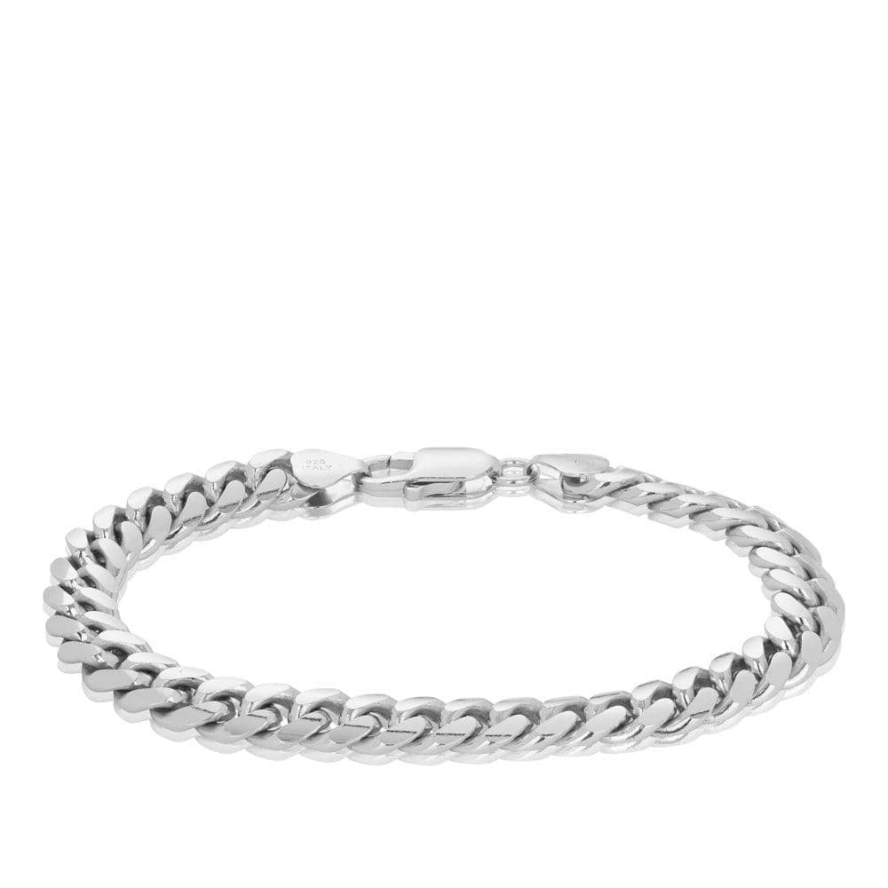Cuban Pattern Bracelet in Sterling Silver