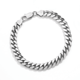 Cuban Pattern Bracelet in Sterling Silver