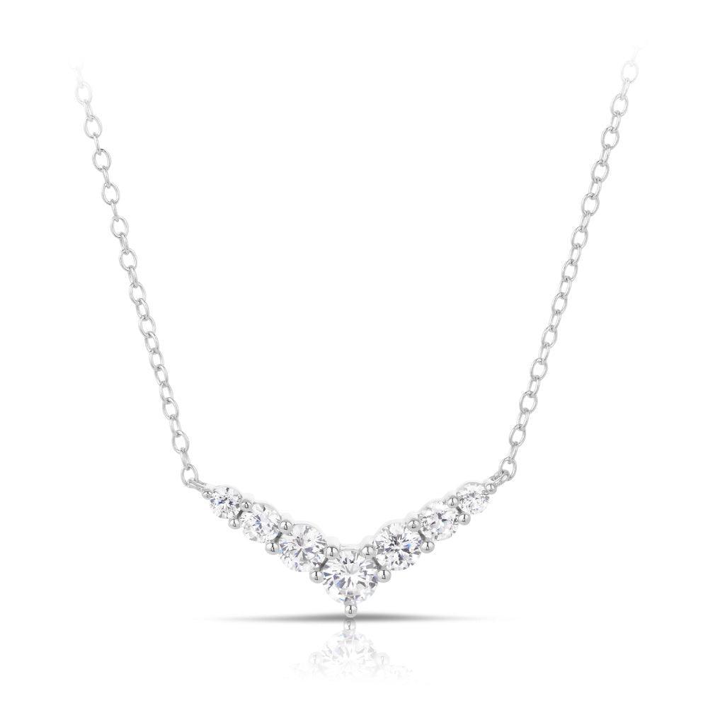 Cubic Zirconia Arrow Necklace in Sterling Silver