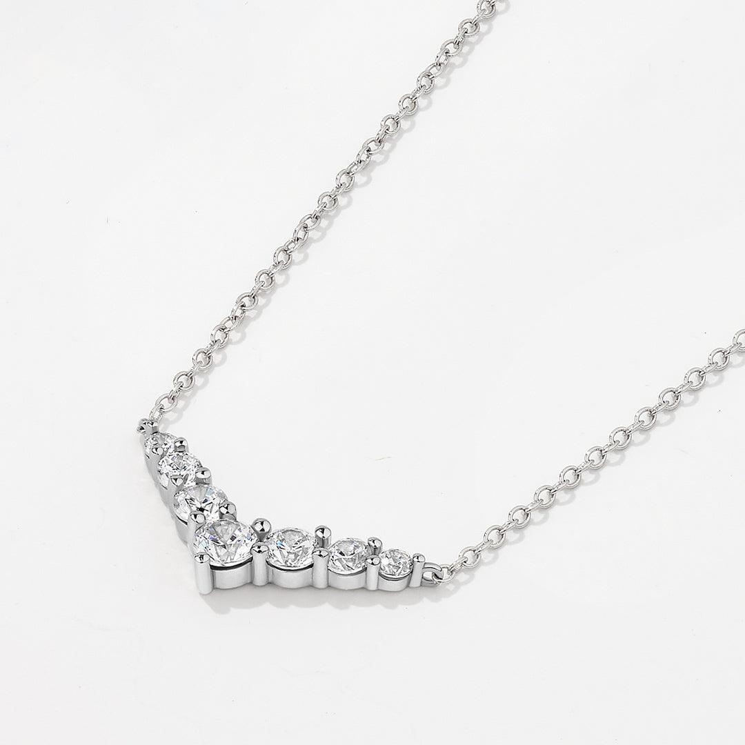 Cubic Zirconia Arrow Necklace in Sterling Silver
