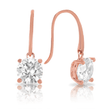 Cubic Zirconia Drop Earrings in 9ct Rose Gold - Wallace Bishop