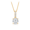 Cubic Zirconia Drop Pendant Necklace in 9ct Yellow Gold